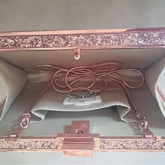 Henri Bendel Party Box Clutch - Pink Glitter - Picture 5 of 7